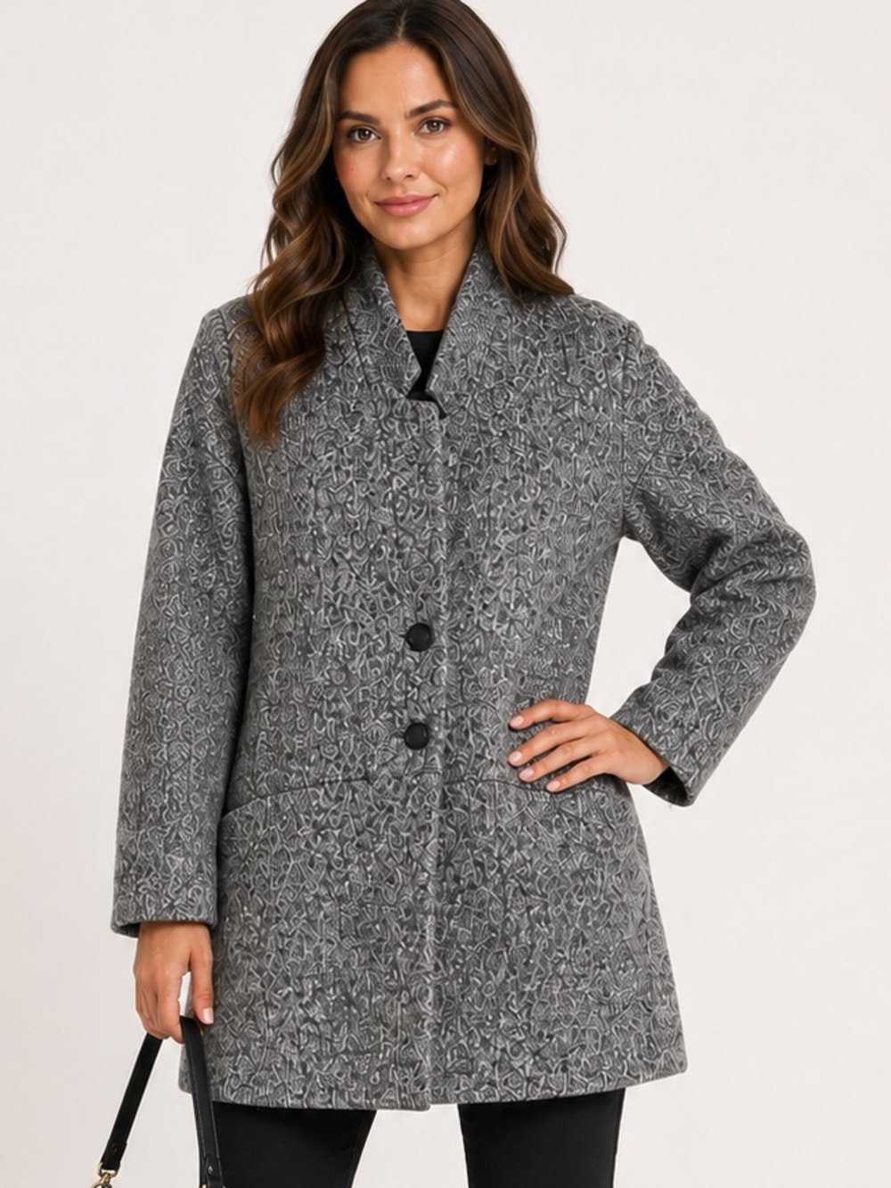 Old Navy Large Gray Heathered Coatigan Long Sweater Coat Cardigan